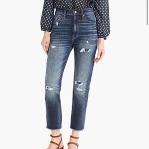 J.Crew Point Sur High Rise Slim Boy Jeans Women's Size 28 Blue Vintage Wash